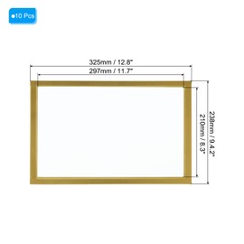 PATIKIL Magnetic Sign Holder 8.5x11 Set of 10 Magnetic Display Frame A4 Magnetic Picture Frame Self-Adhersive Reusable Double Sided Display Refrigerator Whiteboard Window Wall Photo Golden