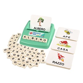 BOHS Italian Literacy Wiz Game - Interactive Educational Toy to Improve Spelling and Vocabulary, Developing Fine Motor Skills and Hand-Eye Coordination - Ideal for Children