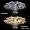 xychfantligh Heart 5 Rings Crystal Chandelier Modern Flush Mount Ceiling
