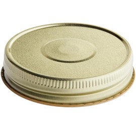 Lid for Ball/Atlas Mason Jars, Regular Mouth - Made in the USA (1 Count) - [You Choose - Metal or Plastic] Food Grade Cap, Lids for Standard Size Glass Canning Jars (Metal Lid - Gold)