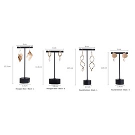 GISELA D 4Pcs Black Metal Earring Holders T Bar Stand Retail Display Earring Hanger for Show, Jewelry Online Stores Photography Display Props (Black 4pcs)