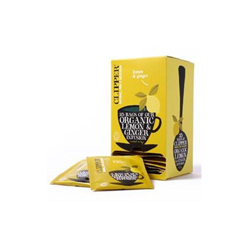Clipper Org Lemon & Ginger Envelopes 25 Bag x 1