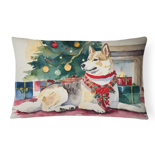 Akita Christmas Canvas Fabric Decorative Pillow DAC1220PW1216