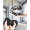 Aquior Shower Sponge, 4-Pack Black Hanging Ribbon-Bath Sponge Mesh Shower