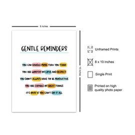 Inspirational Wall Decor - Positive Quotes Wall Decor - Encouragement Gifts for Women - Motivational Posters - Uplifting Sayings for Wall Decor - Inspiring Quotes Wall Decor - Self Improvement - 8x10