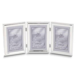 Sonia Jewels Real Silver-plated Beaded Triple 5x7 Photo Frame 12"