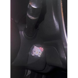 Fashion Car Ultra Bling Key/Push Star Ice Shiny Kitty Decor Bright Automotive Universal (Pink)