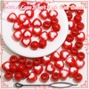 NAISKA 60PCS Red Heart Hair Beads for Braids Round Pony