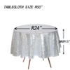 JYFLZQ Silver Round Sequin Tablecloth 50" Small Sparkly Silver Metallic