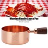 Sauce Pan Wooden Handle Rose Gold Stainless Steel Sauce Pot