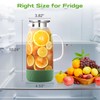 Glass Pitcher with Lid, ZBUFAN 68oz/2 Liter Glass Water Pitcher