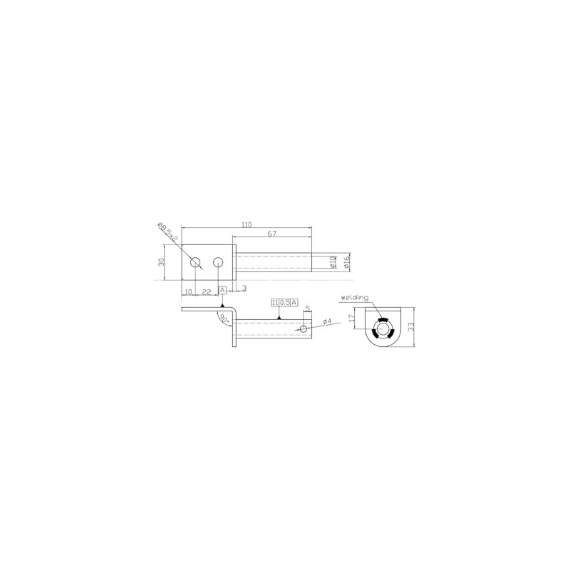 HGW 2 x Trailer Flap Hinge with Screw-On Bolt/Side Hinge