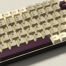 PBT Keycaps Set,Double Shot 137 Keys Cherry Profile, White Grey Purple Custom Keycap Kit for 60% 65% 75% 87 104 108 Layout Mechanical Keyboards, MX Switch Compatible