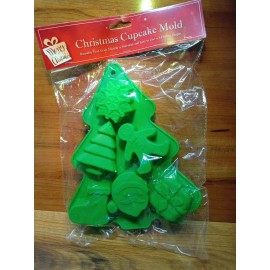 Marry Christmas Set of 4 Silicone Sheet Tray Christmas Molds 12 Cupcakes Baking & 24 chocolate