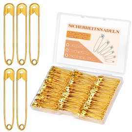 MASPHY Pack of 200 Gold Safety Pins, 28 mm Safety Pins, Small for Clothing, Crafts, Jewellery Making and Sewing