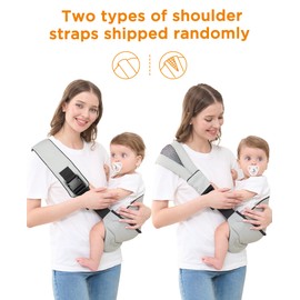 GAGAKU Toddler Carrier Adjustable Padded Sling Portable Ergonomic Baby Holder Carrier with Non-Slip Seat for 6-36 Months Infants & Toddlers (14-35 lbs)-Light Grey