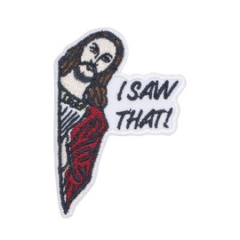 CLOVER INTER I Saw That Jesus Patch Iron on Patches Embroidered Badge Saw On for Jeans, Clothing, Bags, Jackets, Caps