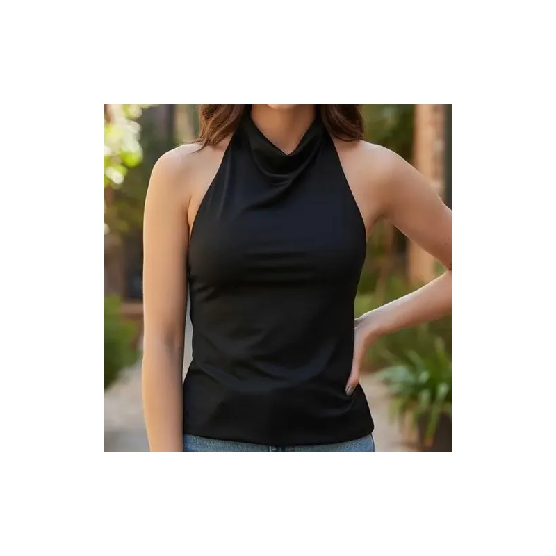 Top Halter Fit Ajustado Asimétrico High Street