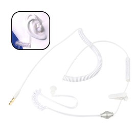 TWAYRDIO Air Tube Type In-Ear Earphones, Earphones, Headset, Curl Cord, Multi-functional Button, Callable, For Smartphones, White, White