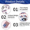 Totelux 4th of July Face Tattoos Glitter Star American Flag