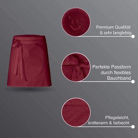 DESERMO Set of 5 Premium Aprons 50 x 80 cm (L x W) | High-Quality Cooking Apron for Women and Men Made of Cotton Blend | Comfortable Waiter's Apron Protects When Cooking, Baking | Fabric Weight 220