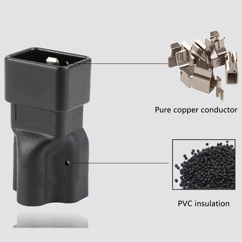 IEC320 C20 to Nema 5‑15 20R Power Adapter 20A C20