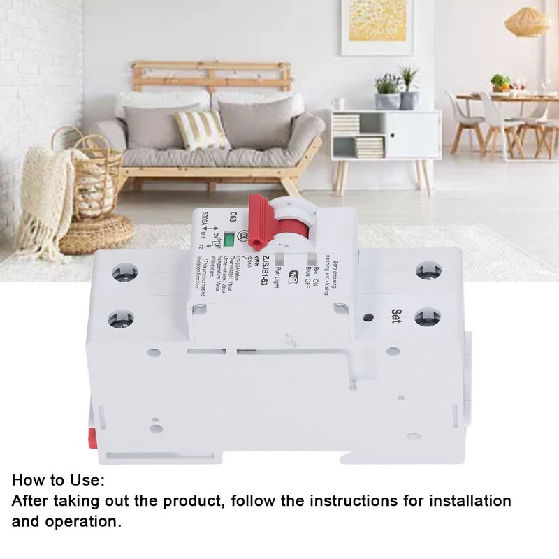 WiFi Circuit Breaker 2P 63A Power Monitor Remote Control Timing