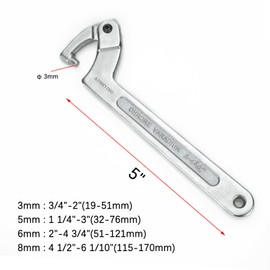 ATNHYING 4 pcs Spanner Wrench Set, Adjustable C Pin Spanner Hook Wrench Tool for Machine Tools, Vehicles, Mechanical Equipments (4pcs special size)