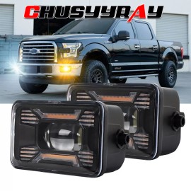CHUSYYRAY LED Fog Lights Front Bumper Lamps with DRL For Ford F150 215-2020 Amber+white