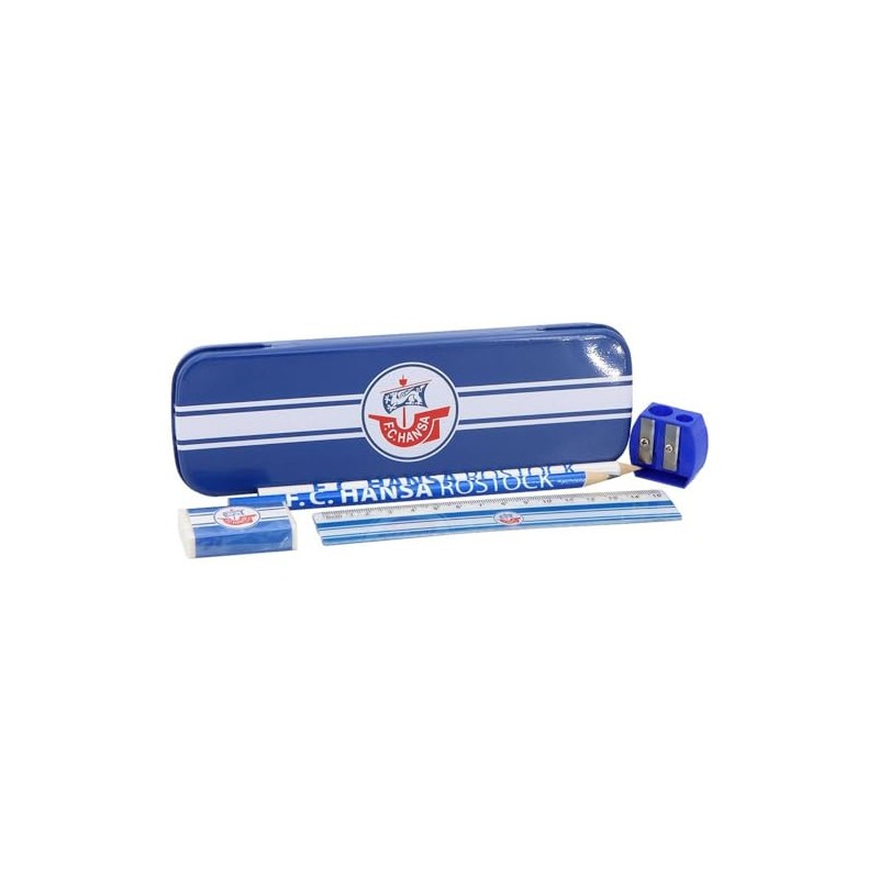 FC Hansa Rostock School Set with Ruler Pencil Sharpener Eraser