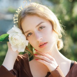 21st Birthday Headband and Sash for Women, Rhinestone FINALLY 21 Birthday Tiara Glitter Sash Decoration for Girls, Crystals Happy Birthday Gift Crown and sashes Hair Accessories for Party Favors