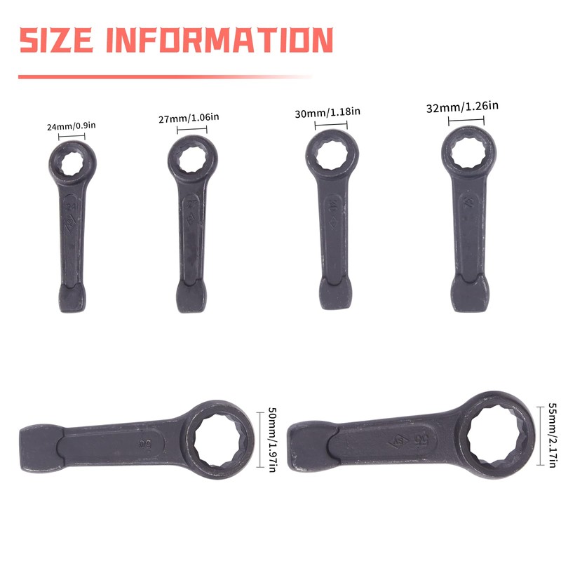 HCXUANWJTL 55mm Box End Striking Ring Wrench, High Tensile Steel