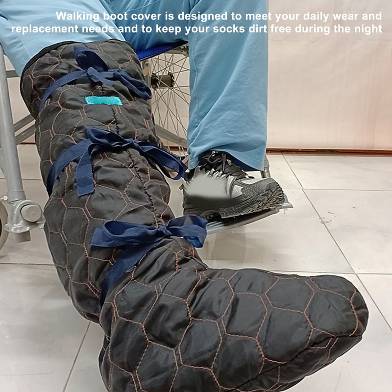 Walking Boot Cover Windproof Elastic Adjustable Fleece Soft Lining Feet