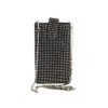 TENDYCOCO Vertical Cellphone Pouch Bag Mini Crystal for Women (Black),