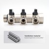 Vancoco Sanitary Brass Splitter Triple with Shut-Off Valve 3/4 Inch