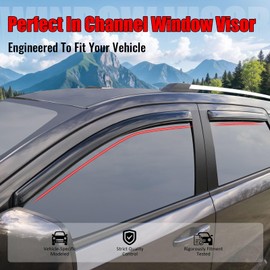 IKON MOTORSPORTS in Channel Window Visors Compatible with 2009-2020 Dodge Journey, Acrylic Smoke/Tinted Rain Guards, Side Window Wind Deflectors 4PCS