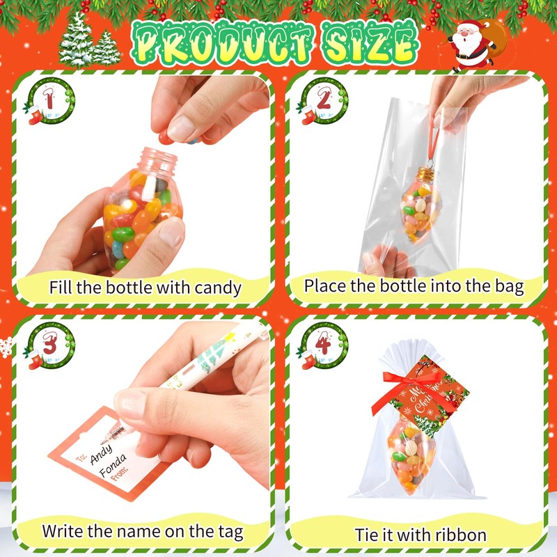 24 Sets Christmas Fillable Balls Bottles Christmas Tree Ornaments