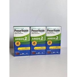 Preservision AREDS 2 Eye vitamins - 3 Boxes of 60 Mini Soft Gels BB: 5/2026