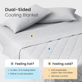 Cozy Bliss Cooling Throw Blanket for Hot Sleepers, Q-Max 0.4 Cooling Comfort 50x70, Cold Blankets for Night Sweats Sleeping, Ultra-Cool Lightweight Breathable Summer Blanket for Bed Travel