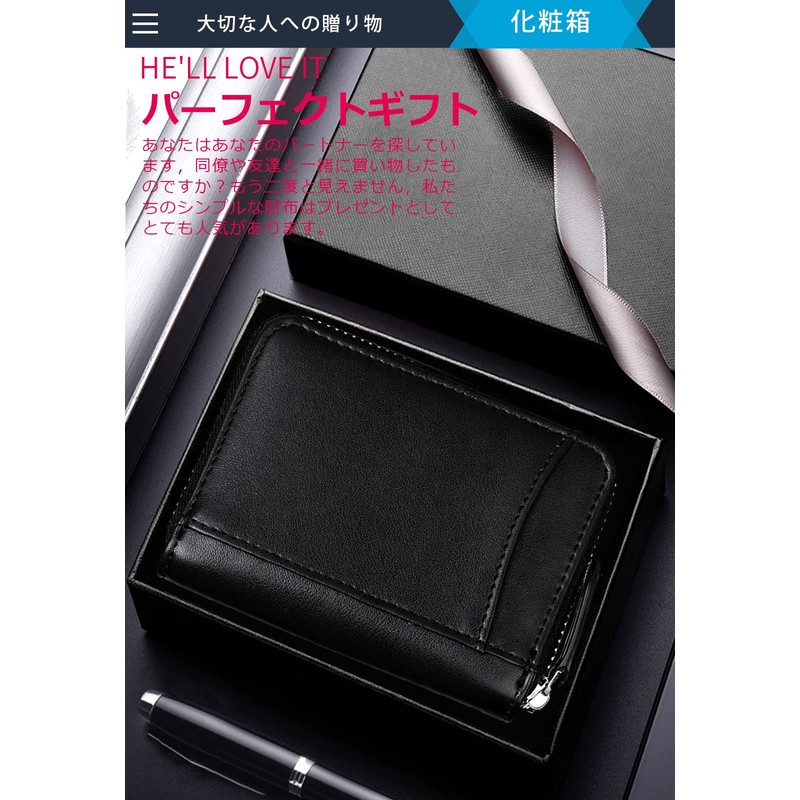 XIANGUO Coin Purse, Men's Wallet, Cowhide Leather, Card Case, Card