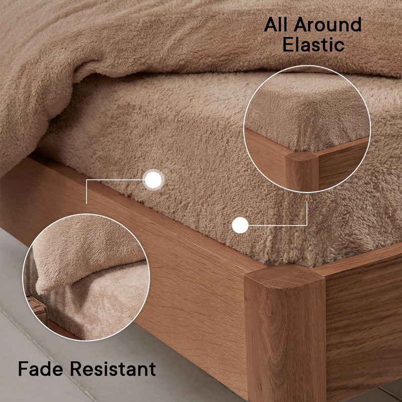 Brentfords Teddy Fleece Fitted Bed Sheet Thermal Warm Soft Luxury