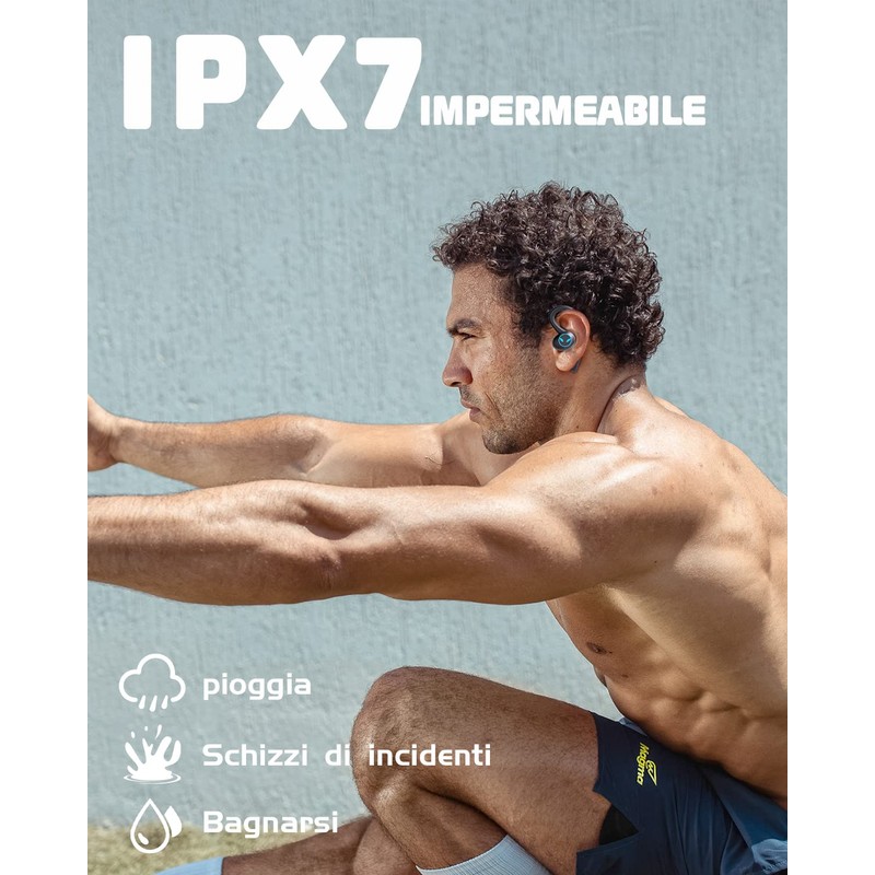 EUQQ Cuffie Bluetooth Sport, senza fili con tecnologia Bluetooth 5.3,