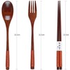 Wooden Cutlery Set Chopsticks Spoon Fork Set Travel Utensils Reusable
