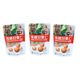 (3 Packs) Big Green Organic Whole Roasted Chestnuts Peeled Snack有机甘栗仁