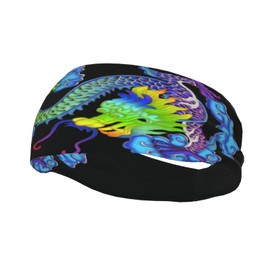Cool Dragon Sweatbands Sports Headband,Breathable Sport Yoga Workout Turban Headband for Women Men Hair Accessories