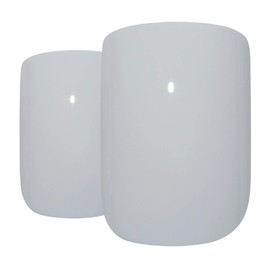 False Nails Bling Art White Polished French Squoval 24 Fake Medium Acrylic Tips