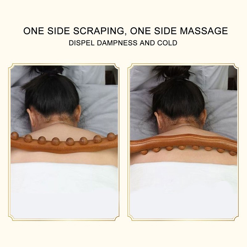 2Pcs Wooden Scraping Stick 8 Massage Dots Large Contact Multifunction