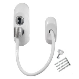White TruMAX Key-Locking Cable Restrictor Window Safety Security Lock