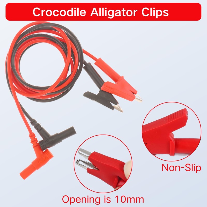 4PCS Banana Plug to Alligator Clip Lead Cable, 3.3ft /