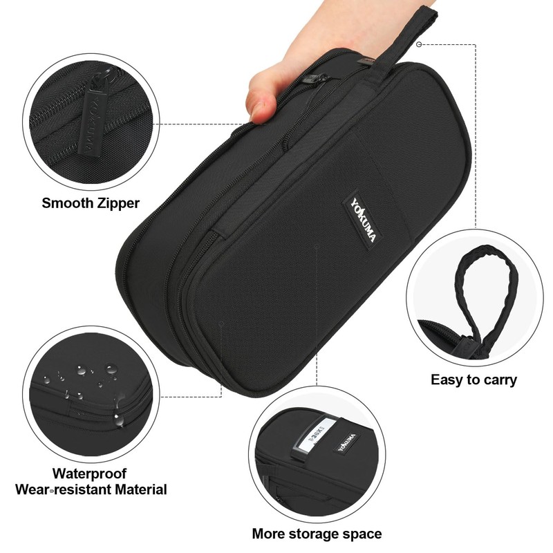 YOKUMA Pen Case, Pencil Case, Pen Case, Large Capacity, Stylish,